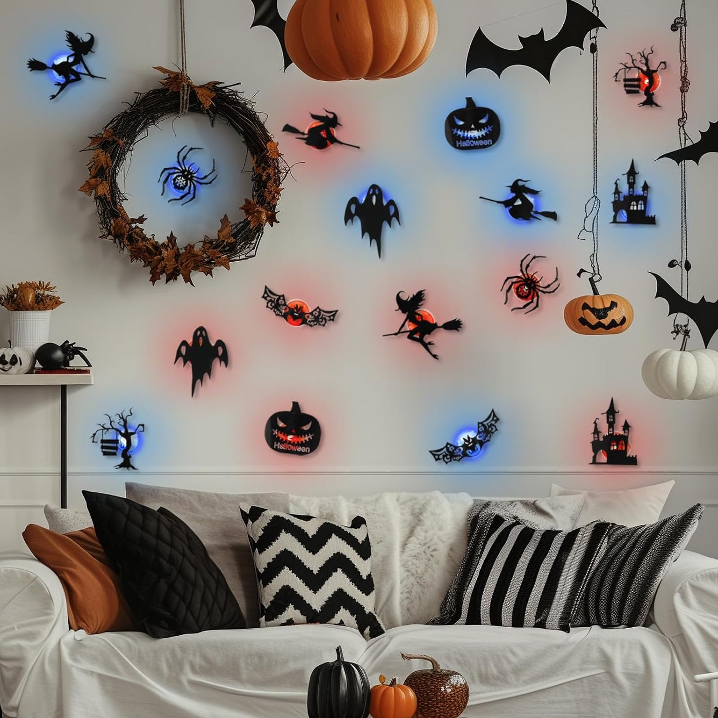 👻 Halloween LED Silhouette Wall Light Stickers