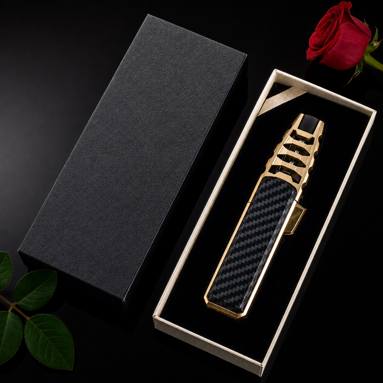 🔥Windproof straight torch blue flame lighter