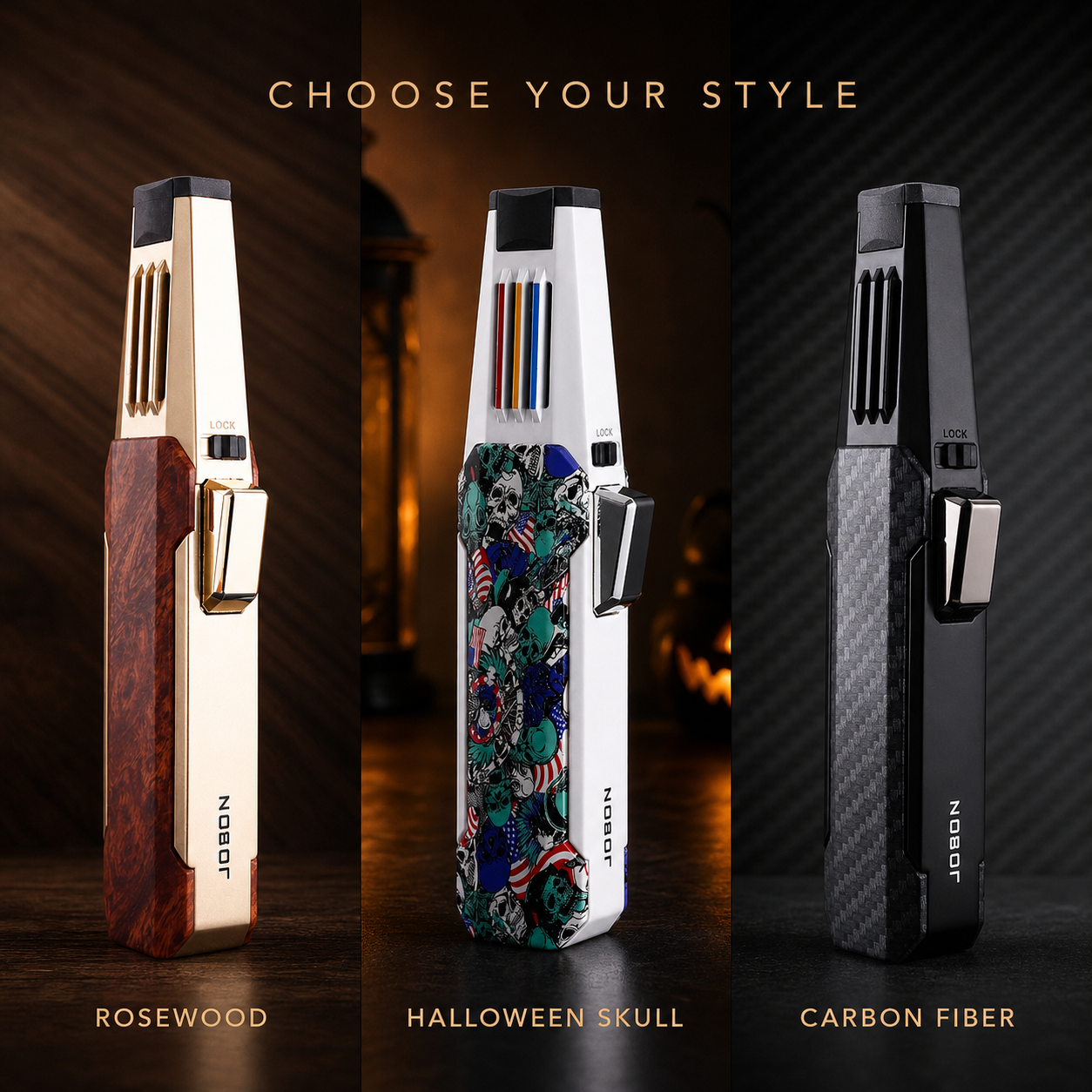 🔥Windproof straight torch blue flame lighter