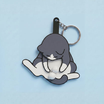 🐱🥚Pull-Play Cat & Egg Keychain