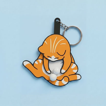 🐱🥚Pull-Play Cat & Egg Keychain