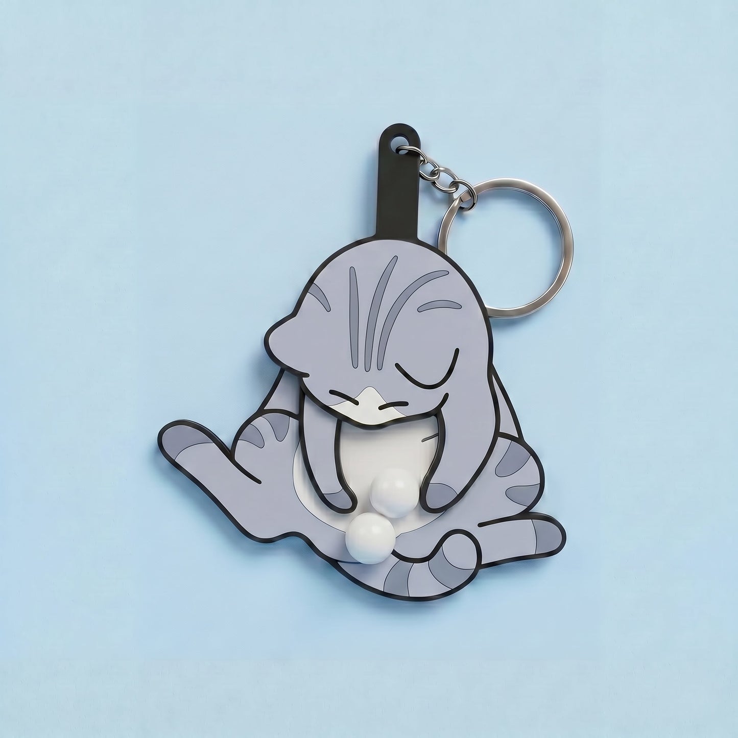 🐱🥚Pull-Play Cat & Egg Keychain
