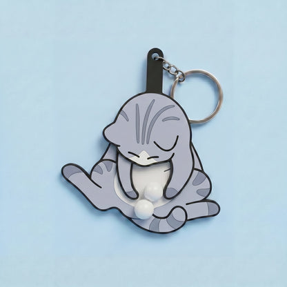 🐱🥚Pull-Play Cat & Egg Keychain
